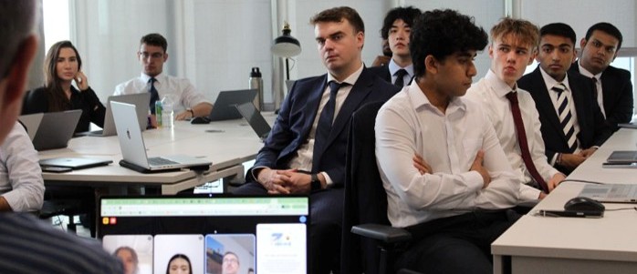 Students in a professional classroom setting