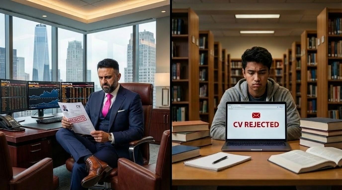 Professional reviewing documents in a corporate office